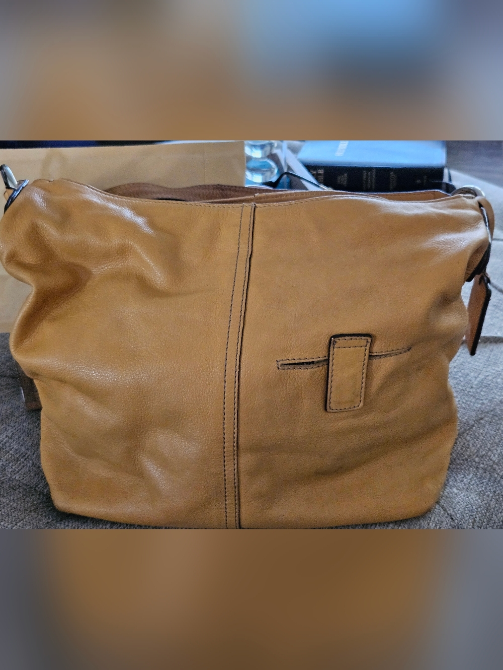 Tigellano Mustard Yellow Soft Leather Shoulder Bag $12